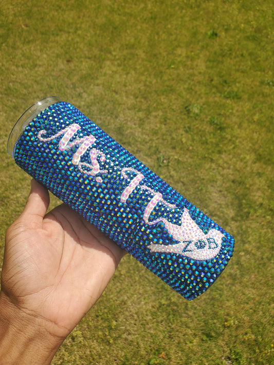 20oz tumbler, tumbler, rhinestone tumbler.20oz stainless steel double wall insulated tumbler. Straws and lids are included with all tumblers When ordering, please remember to to include the colors you would like the name made in and also double check your spelling.