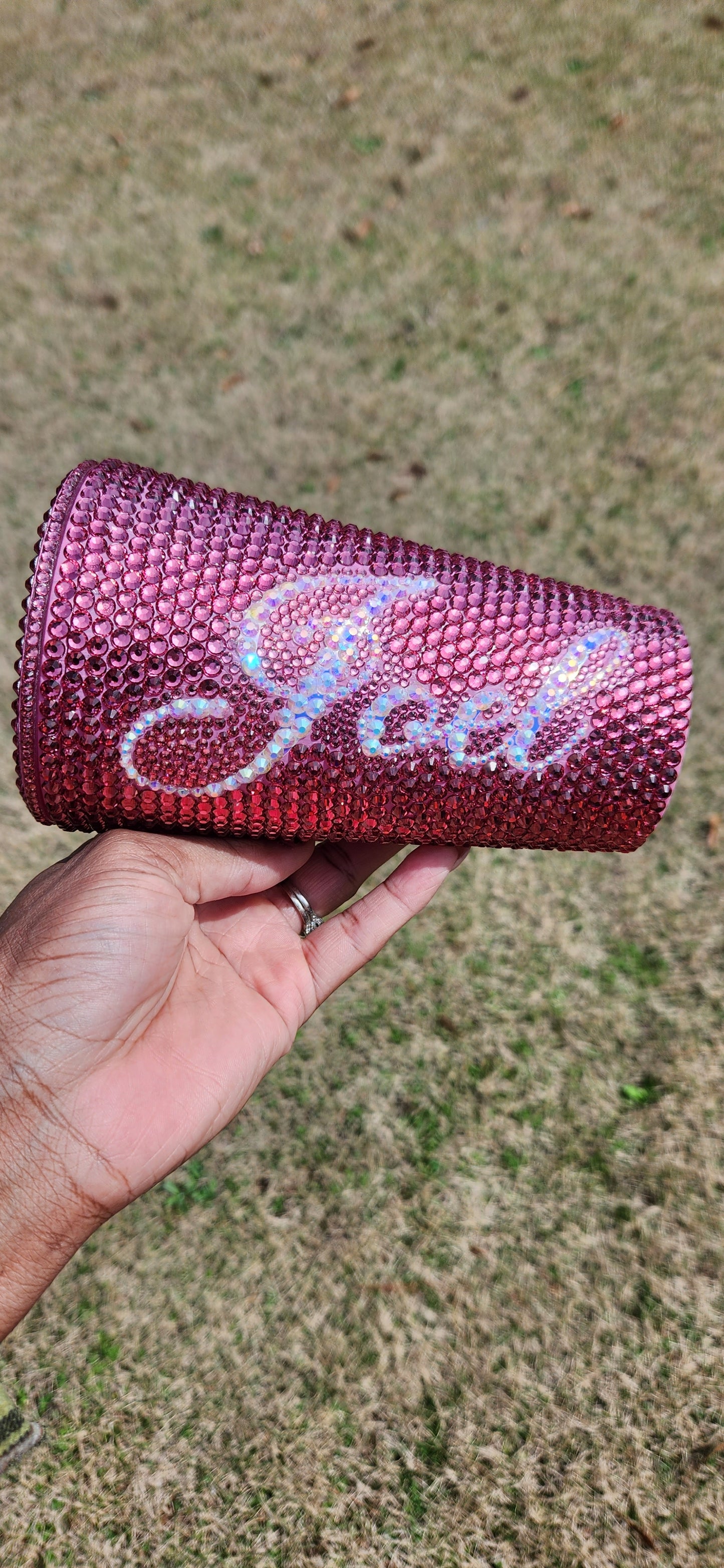 16oz acrylic tumbler. Straw and lid are included with all tumblers When ordering, please remember to to include the colors you would like the name made in and also double check your spelling.  Processing time is 1- 2 weeks. Please have patience as I work diligently to create the most beautiful tumbler for you.